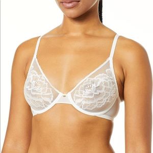 White Lace Flora Unlined Underwire Natori Bra 36C